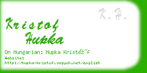 kristof hupka business card